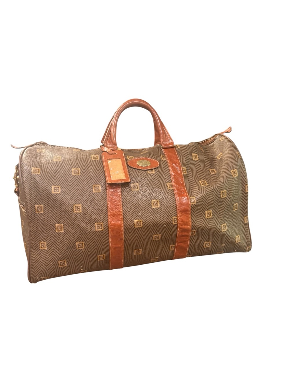 Texier seduction vintage 80s/90s leather trimmed duffle weekender bag - Picture 3 of 17